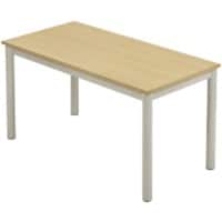 Proform Rectangular Table with Beech Coloured MFC Top and Silver Frame 1200 x 600 x 590mm Pack of 4