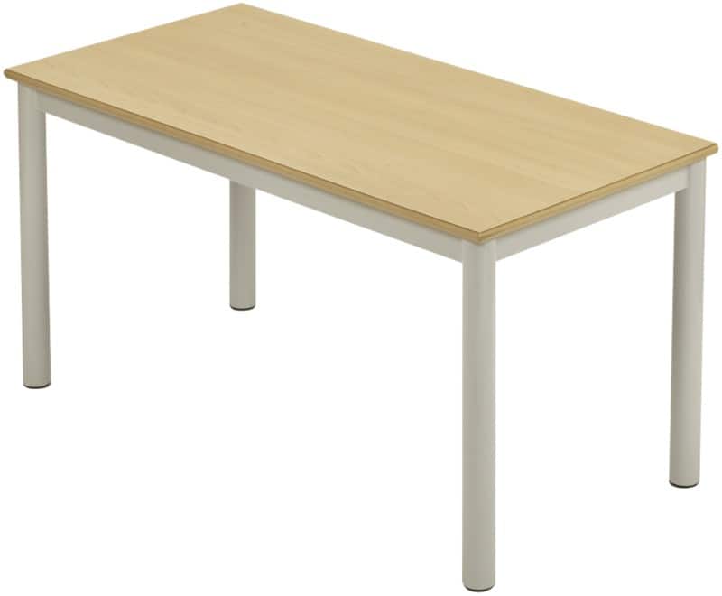 Proform Rectangular Table with Beech Coloured MFC Top and Silver Frame 1200 x 600 x 640mm Pack of 4