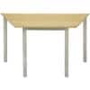 Proform Trapezoidal Table with Beech Coloured MFC Top and Silver Frame 1200 x 600 x 530mm Pack of 4
