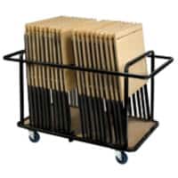 Proform Desk Beech Coloured Top and Black Frame 600 x 550 x 725 mm Pack of 20 with Transportation Trolley