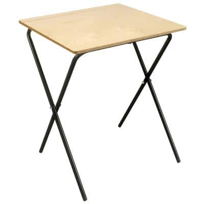 Proform Rectangular Exam Desk with Beech Coloured Top and Black Frame 600 x 550 x 725 mm Pack of 5