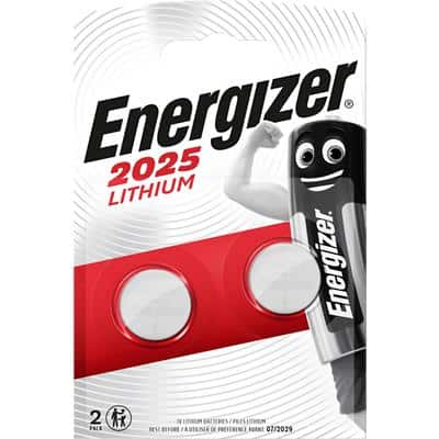 Energizer Button Cell Batteries CR2025 3V Lithium Pack of 2