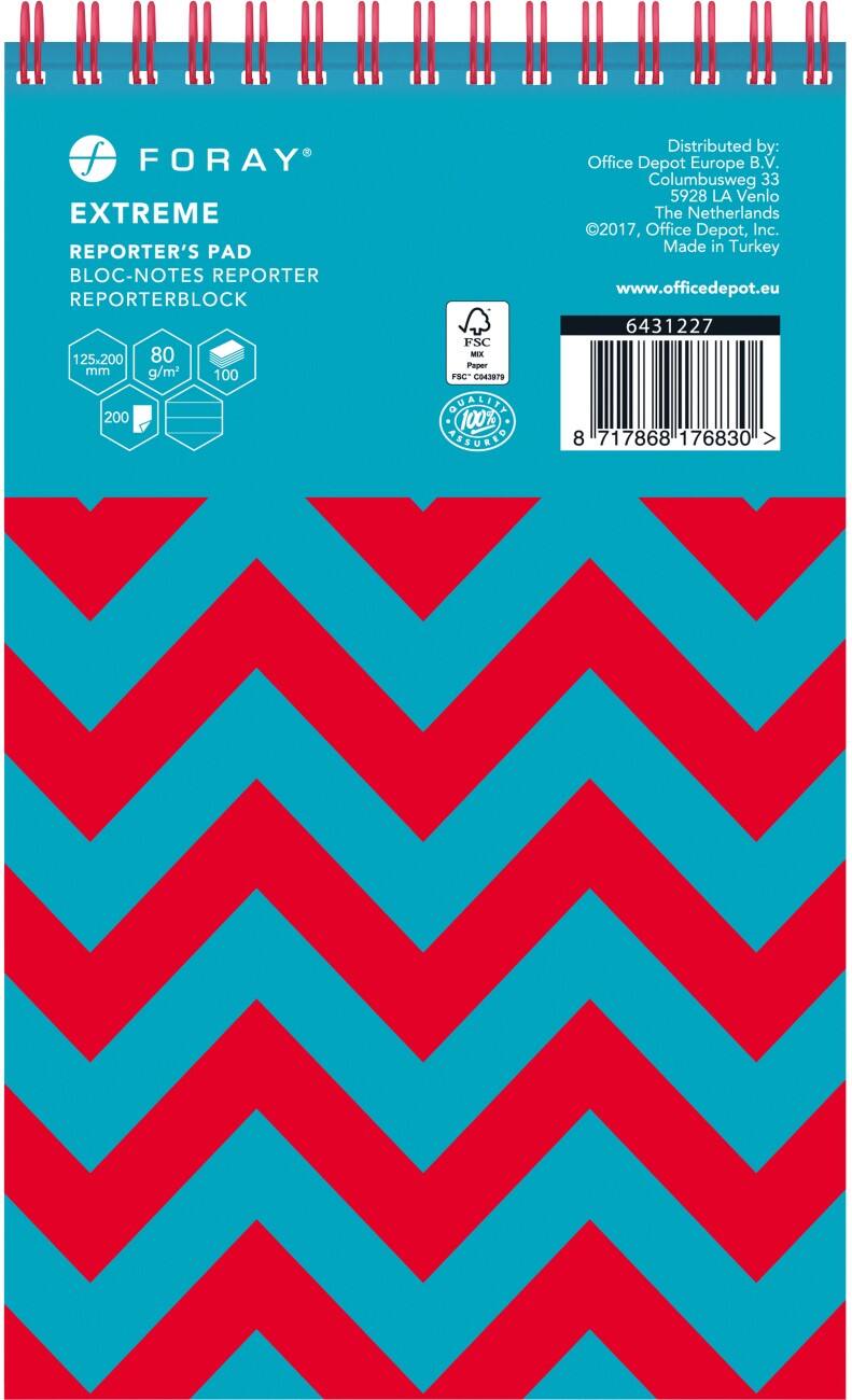 Foray Notepad Extreme Special format Ruled Spiral Bound Cardboard ...