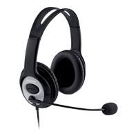 Microsoft LX-3000 Wired Stereo Headset Over the Head With Noise Cancellation With Microphone Black/Silver