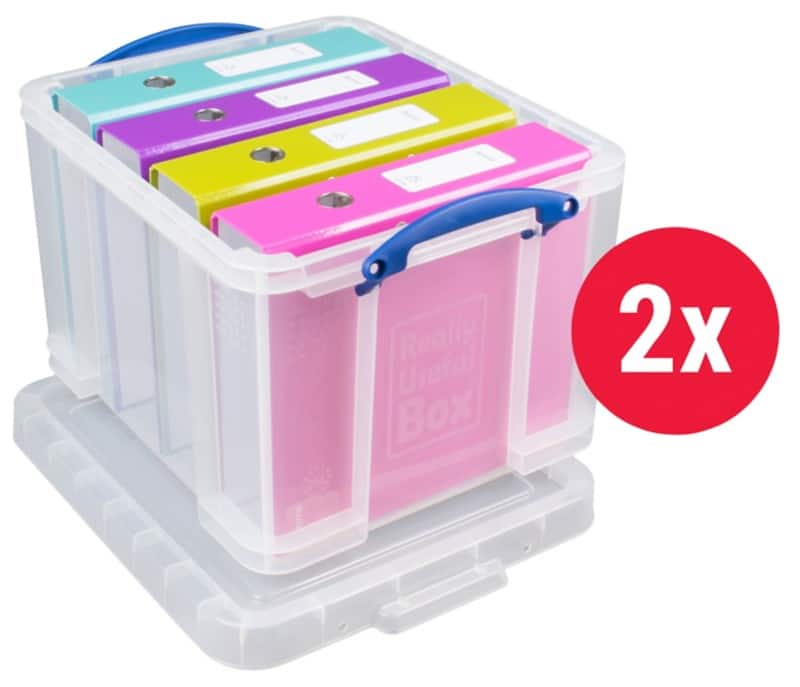 Really Useful Box Plastic Storage Box 35 L Transparent 39 x 48 x 31 cm Pack of 2