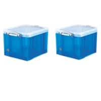 Really Useful Box Plastic Storage 35 Litre Blue 390 x 480 x 310 mm Pack of 2