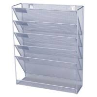 Office Depot Portrait Literature Display 5 A4 Silver Wire, Mesh 325 x 105 x 405mm