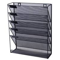 Office Depot Portrait Literature Display 5 A4 Black Wire, Mesh 325 x 105 x 405mm