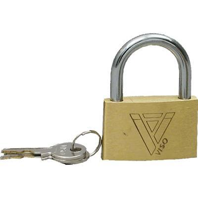 Viso Padlock Keys CAD401SB Brass Gold 1 x Padlock, 3 x Keys