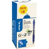 Pilot G2 Rollerball Pen 0.4 mm Blue Pack of 20