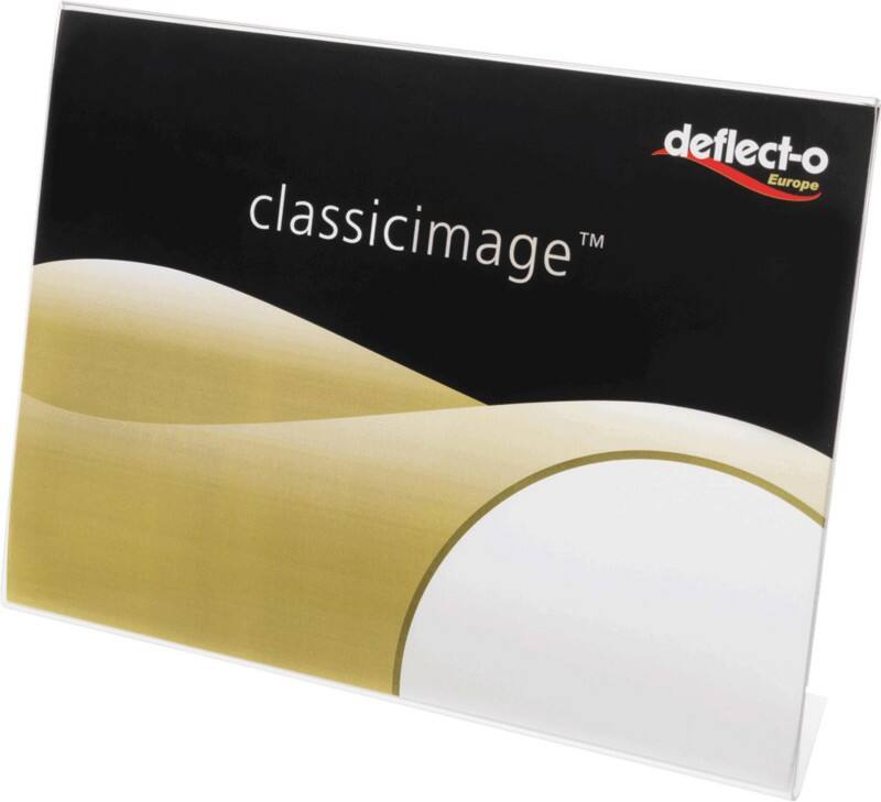 Deflecto Sign Holder A4 Landscape L-Shape 29.7 (W) x 6.5 (D) x 21 (H) cm Transparent