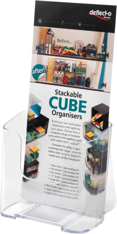 Deflecto Brochure Stand DL 1 Tier Plastic Transparent