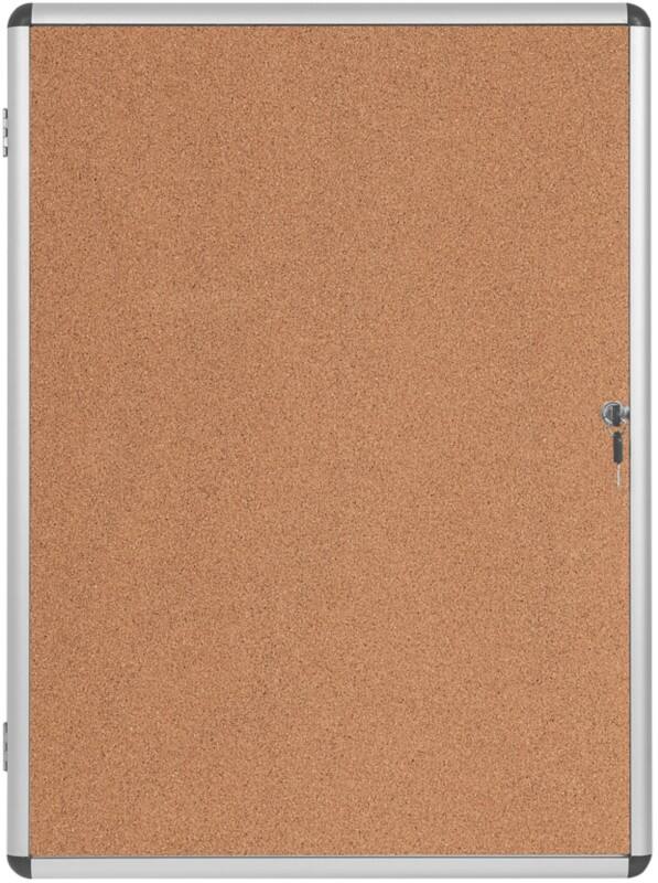 Bi-Office Enclore Earth Lockable Notice Board Non Magnetic 4 x A4 Wall Mounted Cork 50 (W) x 67.4 (H) cm Brown