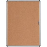 Bi-Office Enclore Earth Lockable Notice Board Non Magnetic 4 x A4 Wall Mounted Cork 50 (W) x 67.4 (H) cm Brown