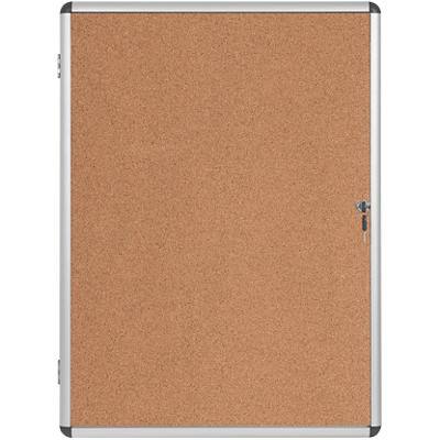 Bi-Office Enclore Earth Lockable Notice Board Non Magnetic 4 x A4 Wall Mounted Cork 50 (W) x 67.4 (H) cm Brown