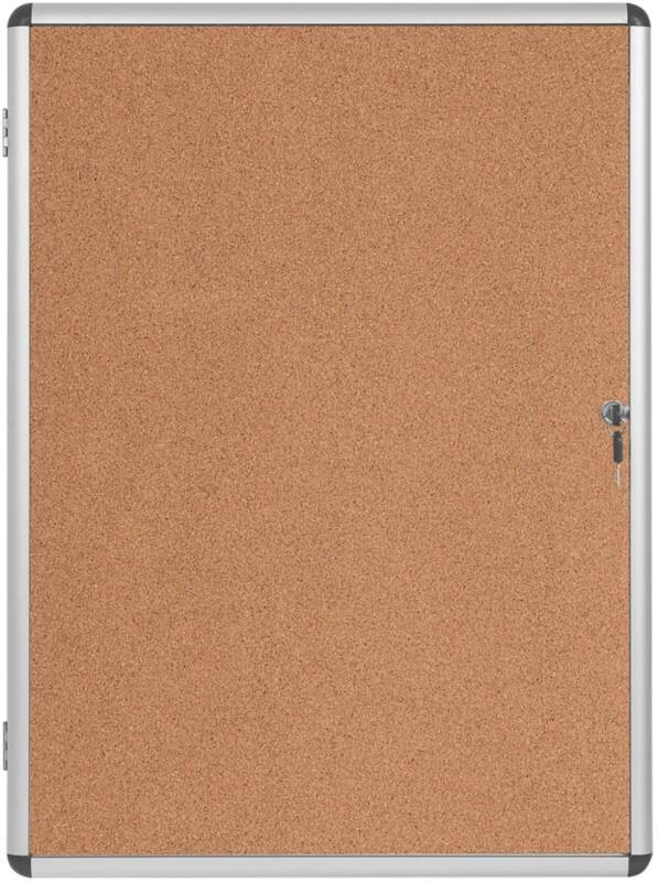 Bi-Office Enclore Earth Lockable Notice Board Non Magnetic 6 x A4 Wall Mounted Cork 72 (W) x 67.4 (H) cm Brown