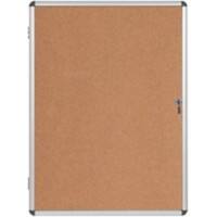 Bi-Office Enclore Earth Lockable Notice Board Non Magnetic 6 x A4 Wall Mounted Cork 72 (W) x 67.4 (H) cm Brown