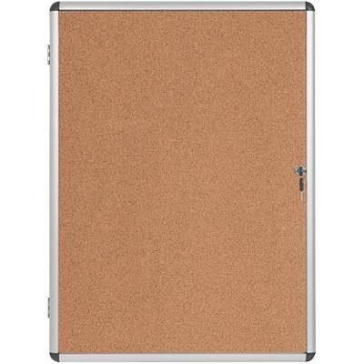 Bi-Office Enclore Earth Lockable Notice Board Non Magnetic 6 x A4 Wall Mounted Cork 72 (W) x 67.4 (H) cm Brown