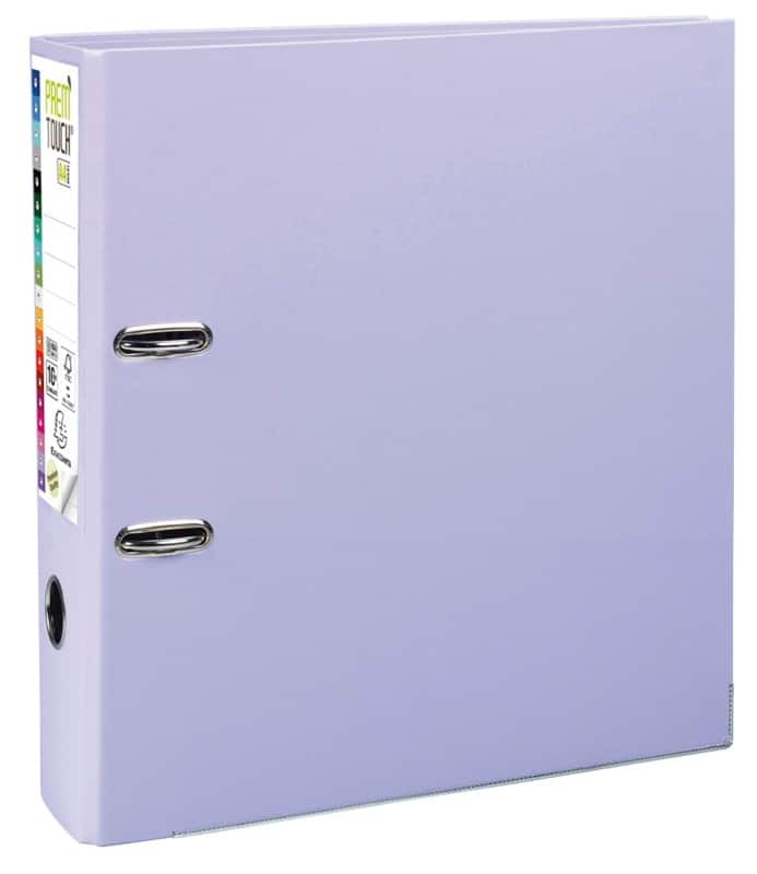 Exacompta Prem Touch Wide Lever Arch File A4 80 mm Lilac 2 Rings 53307E Plastic