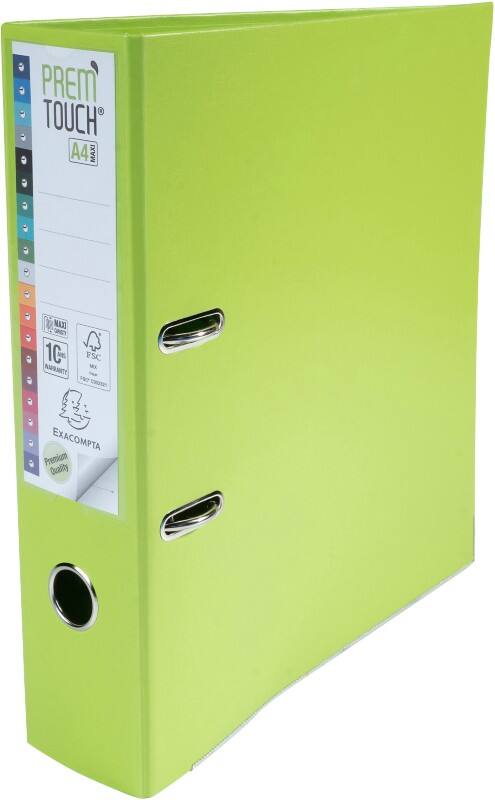 Exacompta Prem Touch Wide Lever Arch File A4+ 80 mm Anise Green 2 Rings 53356E Cardboard, PP (Polypropylene) Portrait