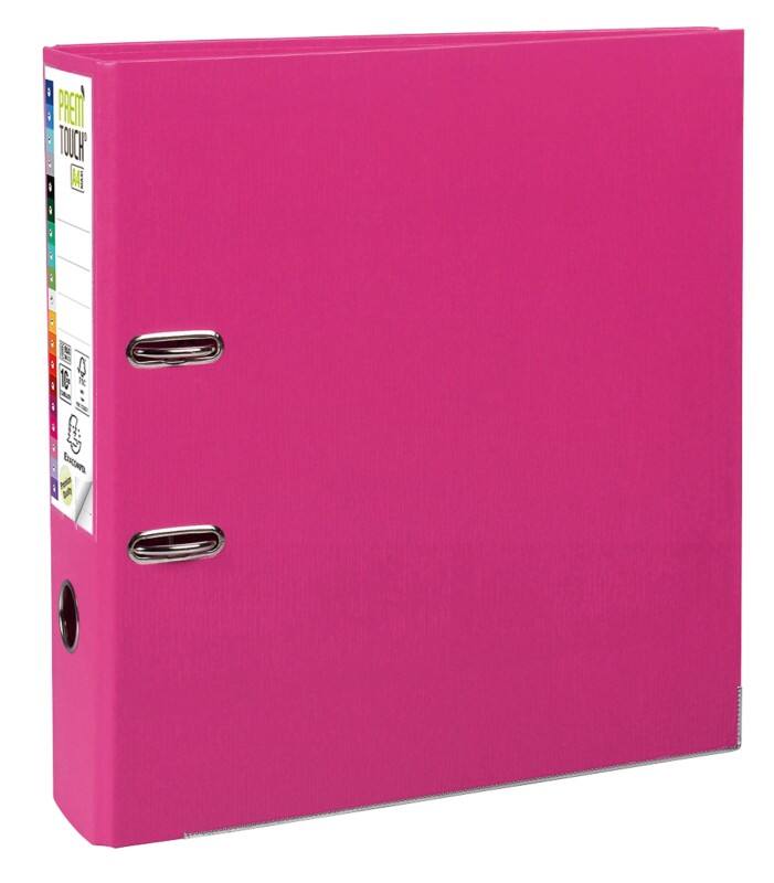 Exacompta Prem Touch Wide Lever Arch File A4+ 80 mm Raspberry 2 Rings 53359E Cardboard, PP (Polypropylene) Portrait