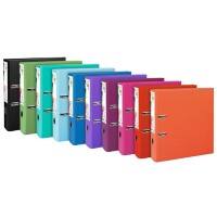 Exacompta Lever Arch File A4 70 mm Assorted 2 ring Cardboard, PP (Polypropylene) Smooth Portrait Pack of 10