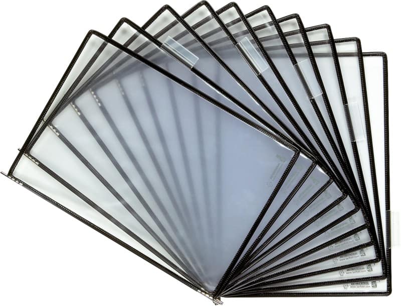 Djois Tarifold Display Panel 10 Panels A4 PVC (Polyvinyl Chloride) Black Pack of 10