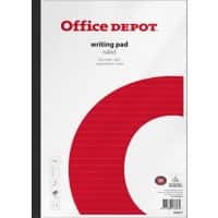 Office Depot A4 Casebound White Paper Cover Writing Pad Ruled 200 Pages Pack of 5
