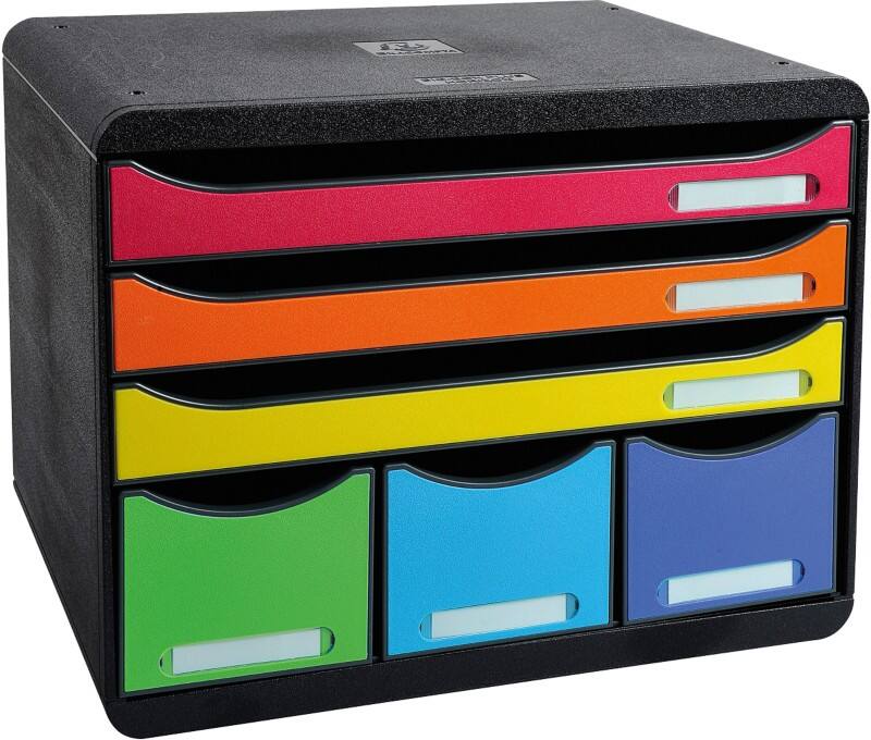 Exacompta Desktop Drawers PS (Polystyrene) Multicolour 6 Drawers 27 x 35.5 x 27.1 cm A4+
