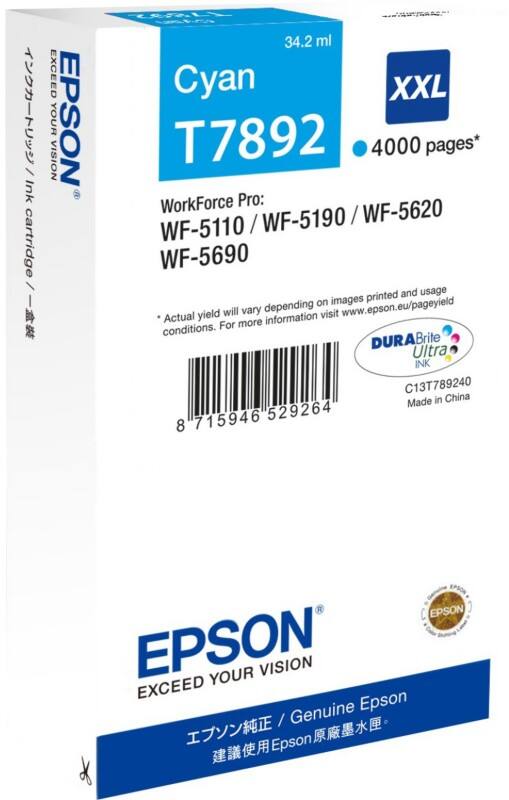 Epson T7892 Original Ink Cartridge C13T789240 Cyan