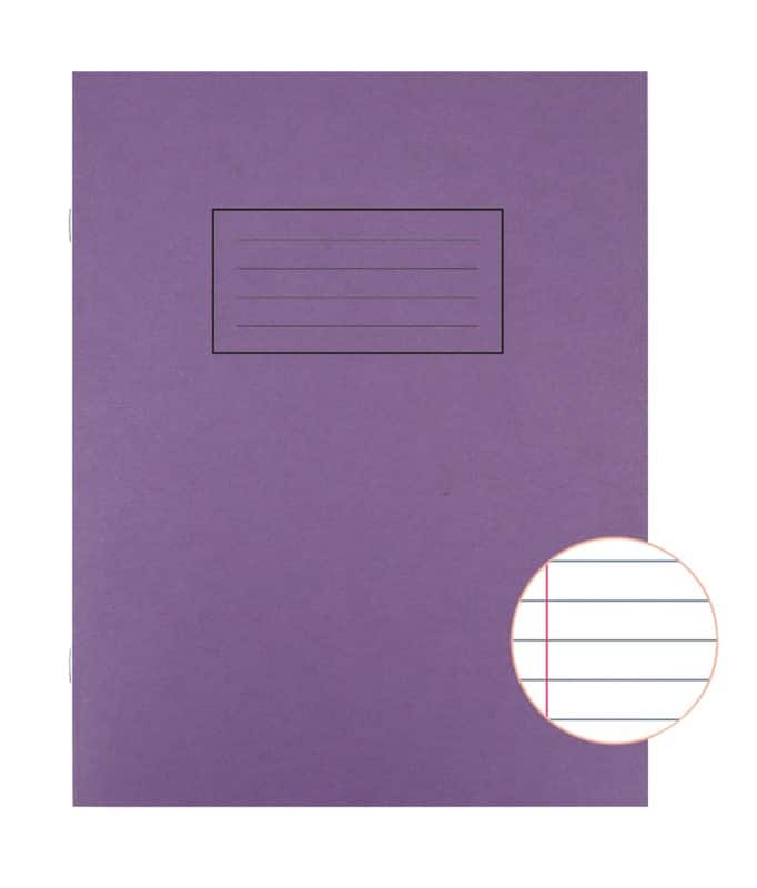 Silvine Exercise Book A5 Ruled Side Bound Manila Soft Cover Purple  80 Pages 40 Sheets Pack of 10