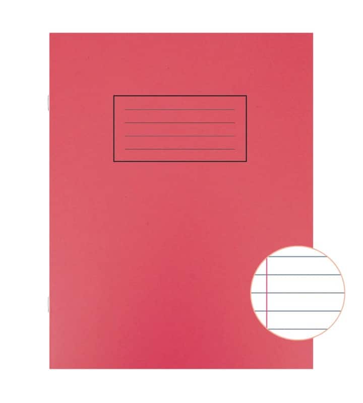 Silvine Exercise Book A5 Ruled Side Bound Manila Soft Cover Red  80 Pages 40 Sheets Pack of 10