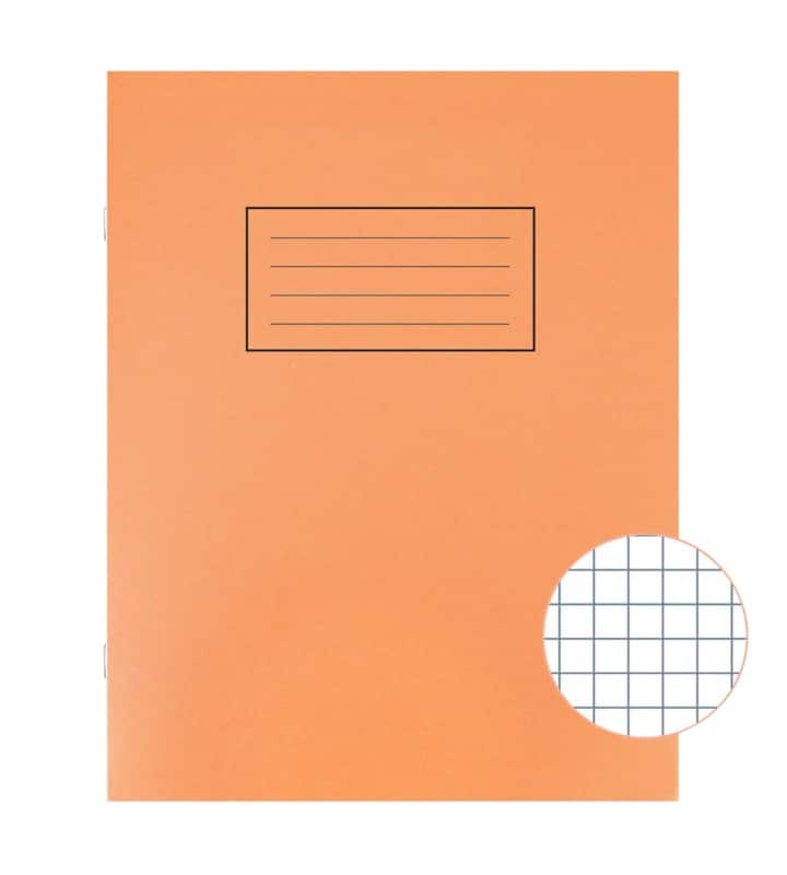 Silvine Exercise Book A5 Squared Side Bound Manila Soft Cover Orange  80 Pages 40 Sheets Pack of 10