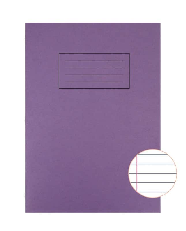 Silvine Exercise Book A4 Ruled Side Bound Manila Soft Cover Purple  80 Pages 40 Sheets Pack of 10