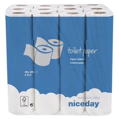 Niceday Standard Toilet Roll 2 Ply 6784519 Pack of 48 of 200 Sheets