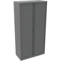 Bisley Tambour Cupboard Lockable with 4 Shelves Steel Essentials 1000 x 470 x 1985mm Goose Grey
