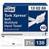 Tork Xpress Advanced Hand Towels H2 M-fold White 2 Ply 120288 Pack of 21 of 136 Sheets