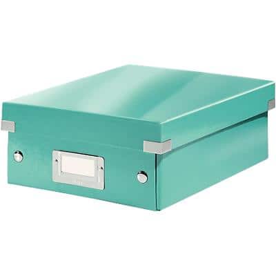 Leitz Click & Store WOW Small Organiser Box Laminated Cardboard Ice Blue 220 x 282 x 100 mm