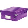 Leitz Click & Store WOW Small Organiser Box Laminated Cardboard Purple 220 x 282 x 100 mm