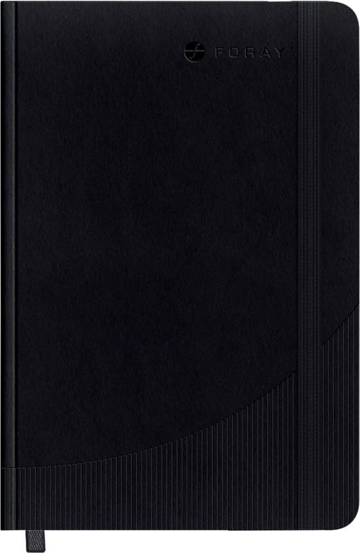 Foray Notebook Classic A6 Ruled Casebound PP (Polypropylene) Hardback Black 160 Pages 80 Sheets