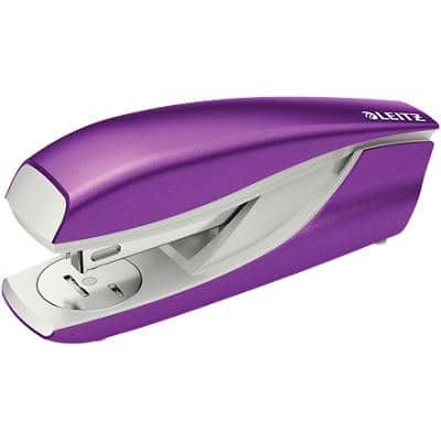 Leitz NeXXt WOW Stapler 5502 Half Strip Purple 30 Sheets 24/6, 26/6 Metal