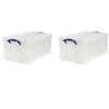 Really Useful Box Plastic Storage 64 Litre 440 x 710 x 310 mm Pack of 2