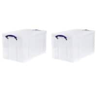 Really Useful Box Plastic Storage 84 Litre 440 x 710 x 380 mm Pack of 2