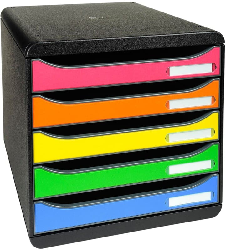 Exacompta Big Box Plus Classic Drawer Unit PS (Polystyrene) Multicolour 5 Drawers 27.8 x 34.7 x 27.1 cm A4+
