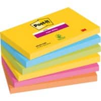 Post-it Super Sticky Notes 127 x 76 mm Rio De Janeiro Assorted Colours 6 Pads of 90 Sheets