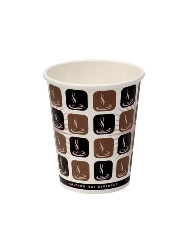 SEM Disposable Cups Paper 237ml Brown & White Pack of 50