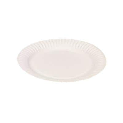 SEM Disposable Plates Paper 22cm White Pack of 100