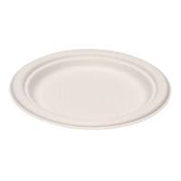 Disposable Plates Bagasse 23cm White Pack of 50