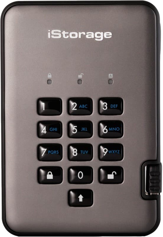 iStorage 1 TB External HDD PRO2 USB-A 3.1 Silver