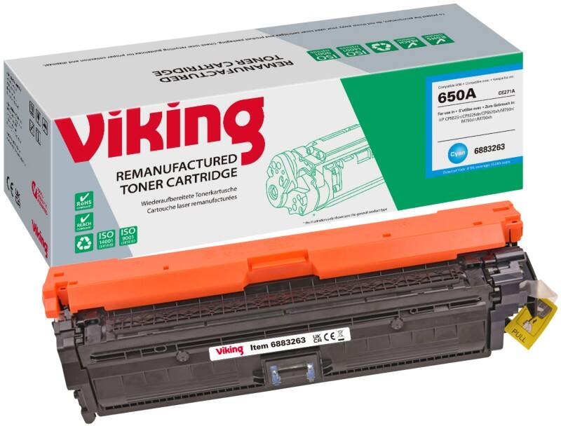Viking 650A Compatible HP Toner Cartridge CE271A Cyan